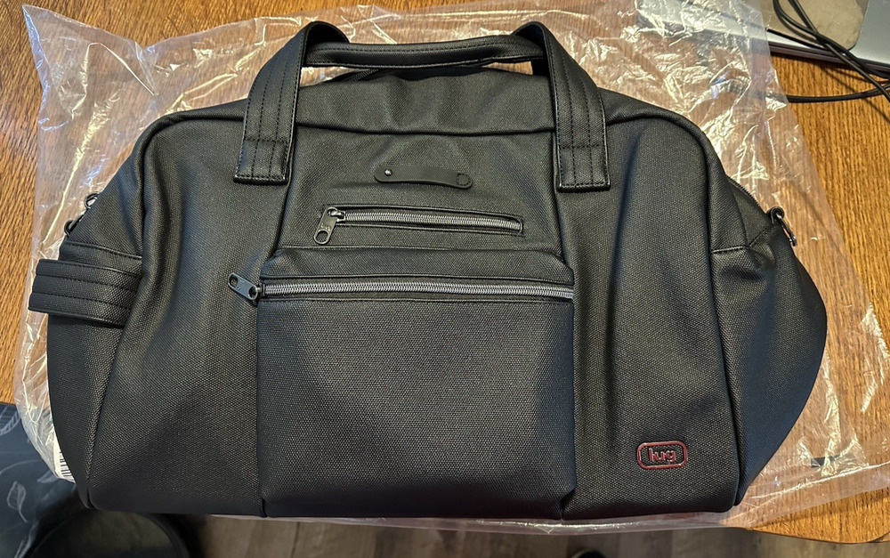 LUG Charger Matte Luxe Overnight Duffle Bag Black NWT Travel Weekender